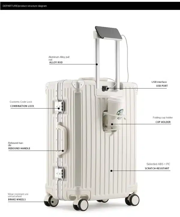 Aluminum Frame Carry On Luggage - Image 10