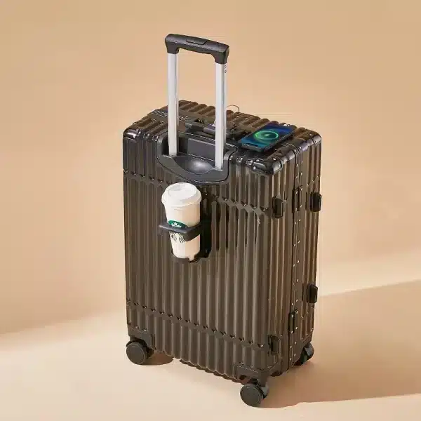 Wholesale Suitcase with Cup Holder and USB - Image 6