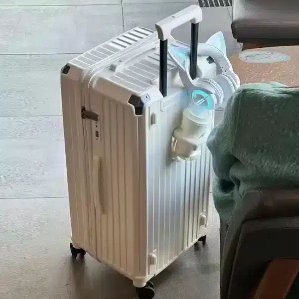 Wholesale Suitcase with Cup Holder and Charger - Image 2