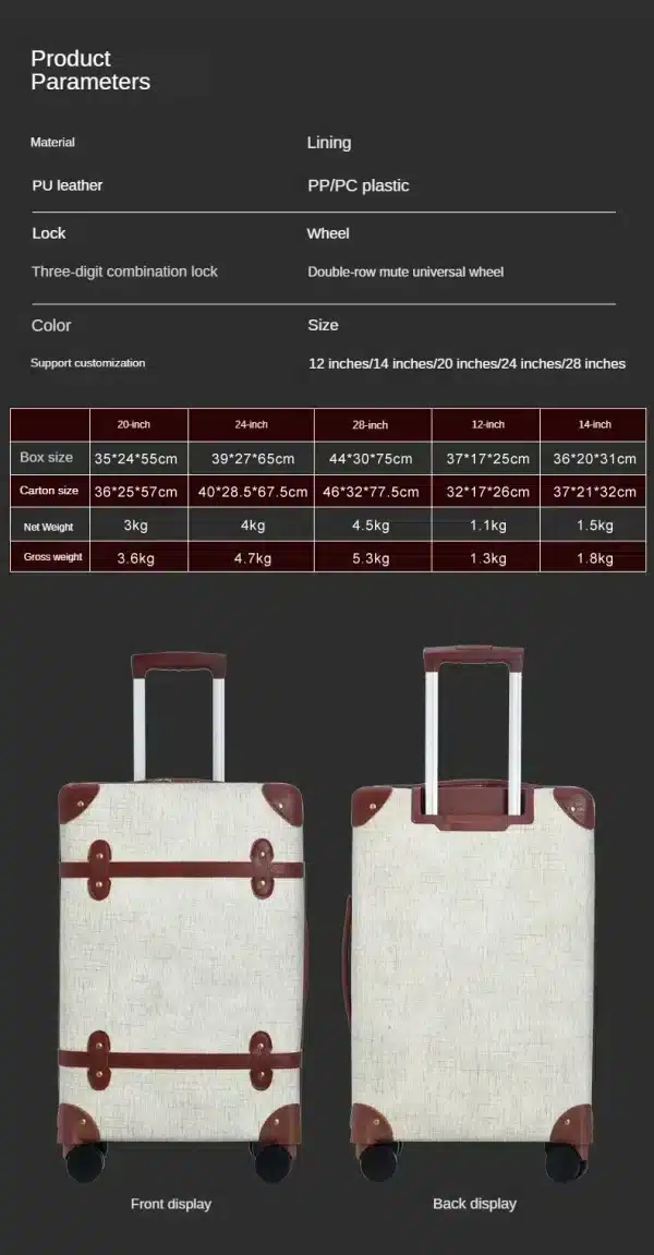 Wholesale Retro Luggage with Wheels - Image 14